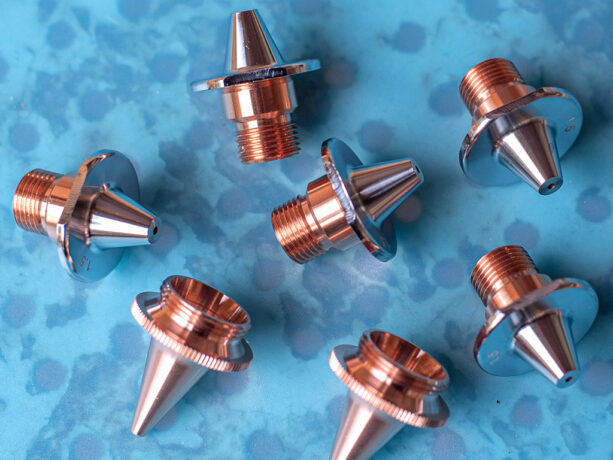Double nozzle fiber nozzle chromed made in italy nozzle laser Double nozzle fiber nozzle chromed made in italy nozzle laser Double nozzle fiber laser messer precitec